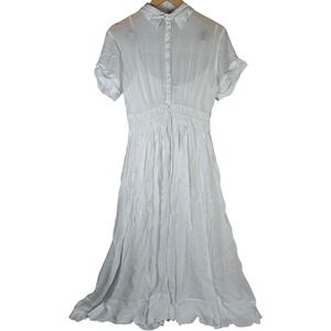 J. Crew Elena shirt-dress in chiffon White 8‎ BY930
